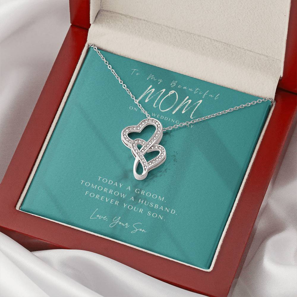 Mother Of The Groom Gift From Son Mom Wedding Gift From Son Wedding Gift From Groom To Mom Necklace Gift For Mom We 1 Double Hearts Necklace