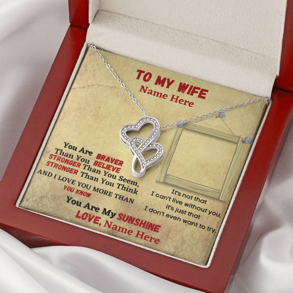 My Wife My Sunshine Double Hearts Necklace