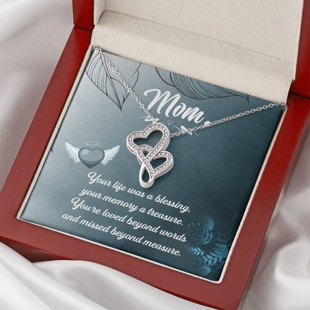 Mom Your Life Was A Blessing - Double Hearts Necklace