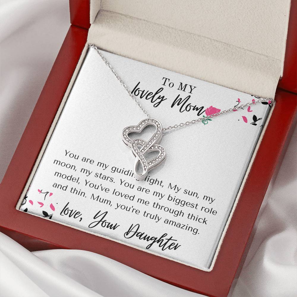 Truly Amazing Mum Mothers Day Gift Gorgeous Double Hearts Necklace