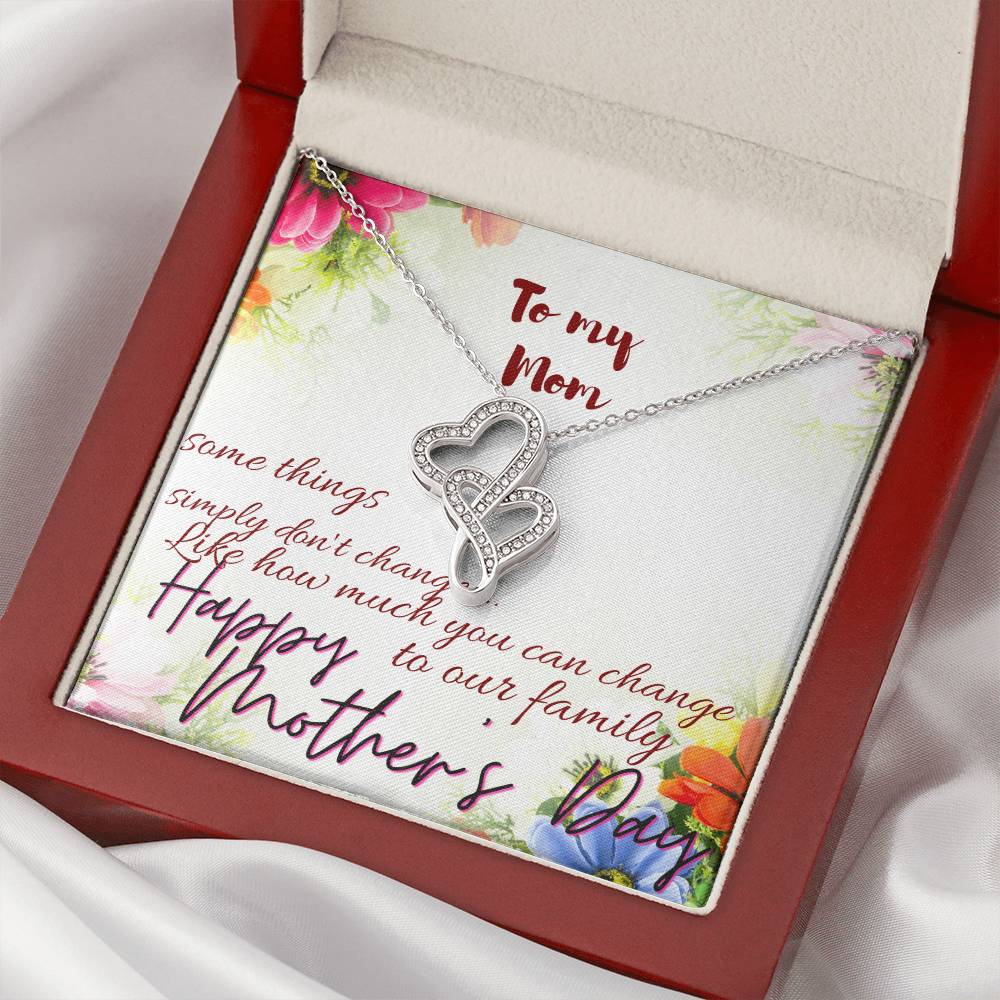 Mother's Day Necklace Gift For Mom Mothers Day Gift To My Mom Necklace For Mom Mom's Day Gift Mother Day Gift Set Double Hearts Necklace