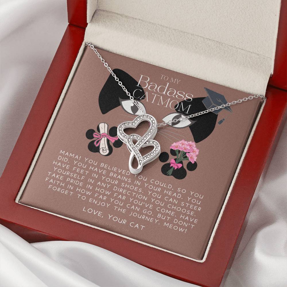Interlocking Necklace Daughter Graduation Gift Necklace For Her College Graduation Gift For Her High School Senior Gra Double Hearts Necklace