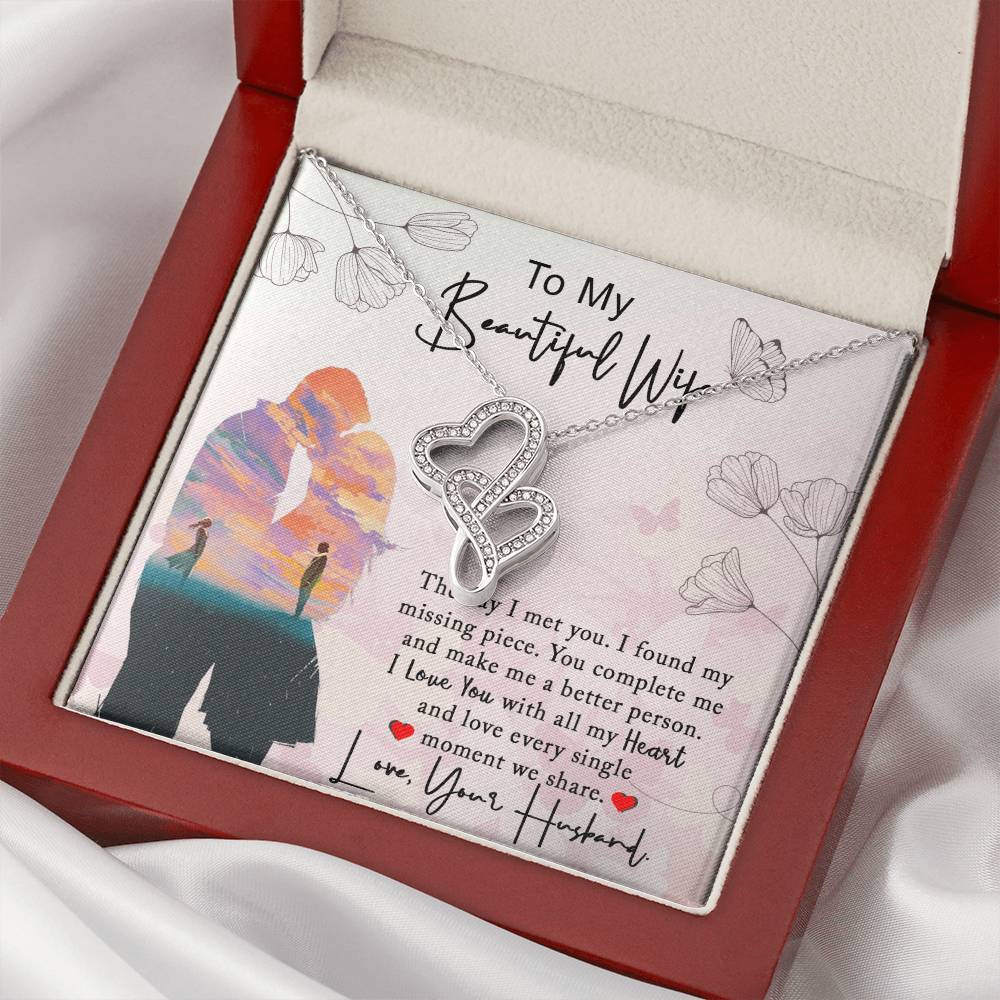 Gift For Wife Wife Necklace Wife Wife Gift Wife Jewellery Gift For Her Two Hearts Necklace Anniversary Gift Wedding Gi Double Hearts Necklace