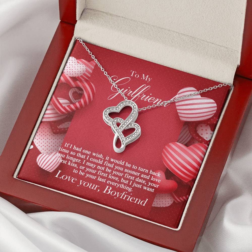 To My Girlfriend - Double Hearts Necklace
