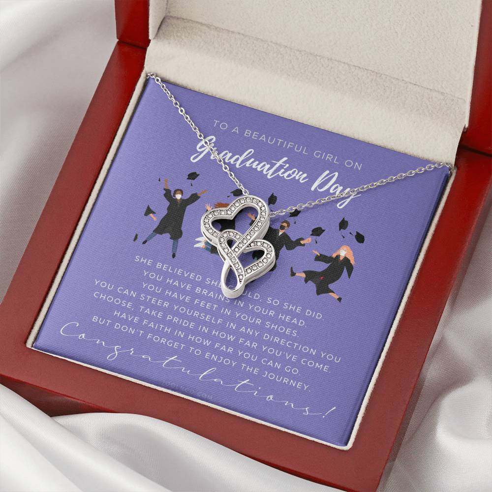 Graduation Gift Necklace For Daughter Graduation Gift For Her College Graduation Gift For Her High School Senior Gradu 1 Double Hearts Necklace