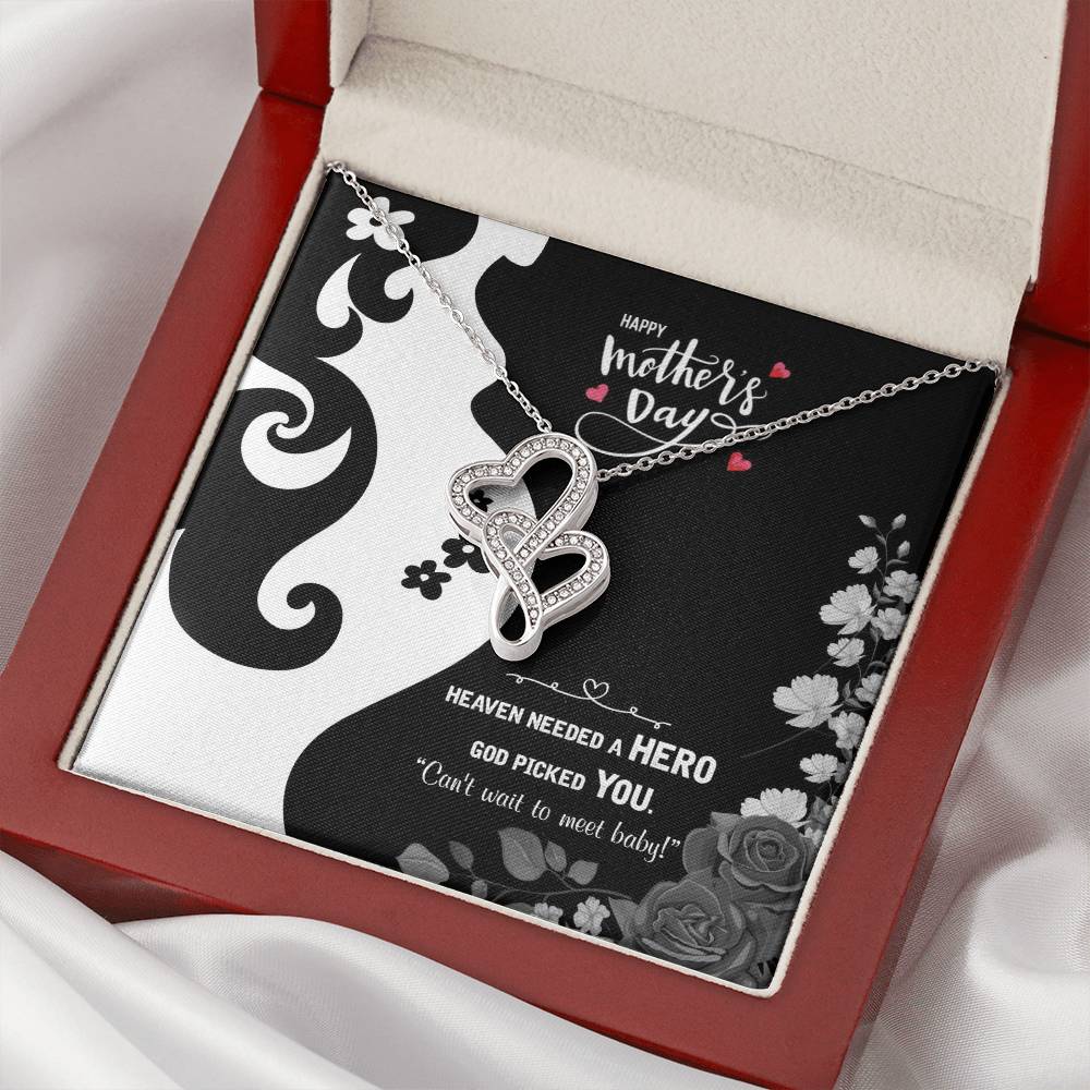 To My Pregnant Wife Double Hearts Necklace