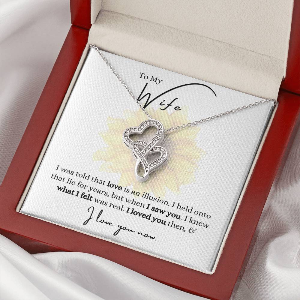 Husband To Wife - Necklace For Gift 1 Double Hearts Necklace