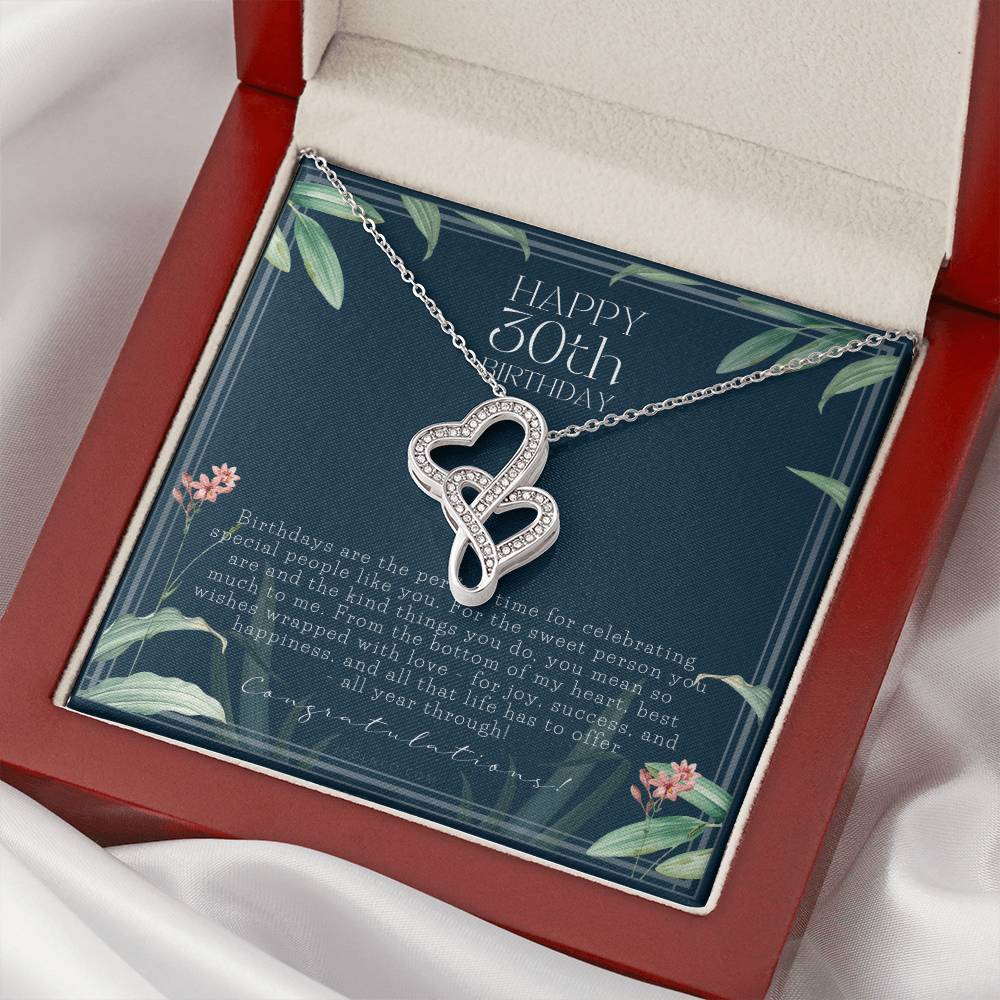 30Th Birthday Gifts For Women Necklace For Her 3 Decade Jewelry 30 Years Old 30Th Birthday Gift Necklace Jewelry 1 Double Hearts Necklace