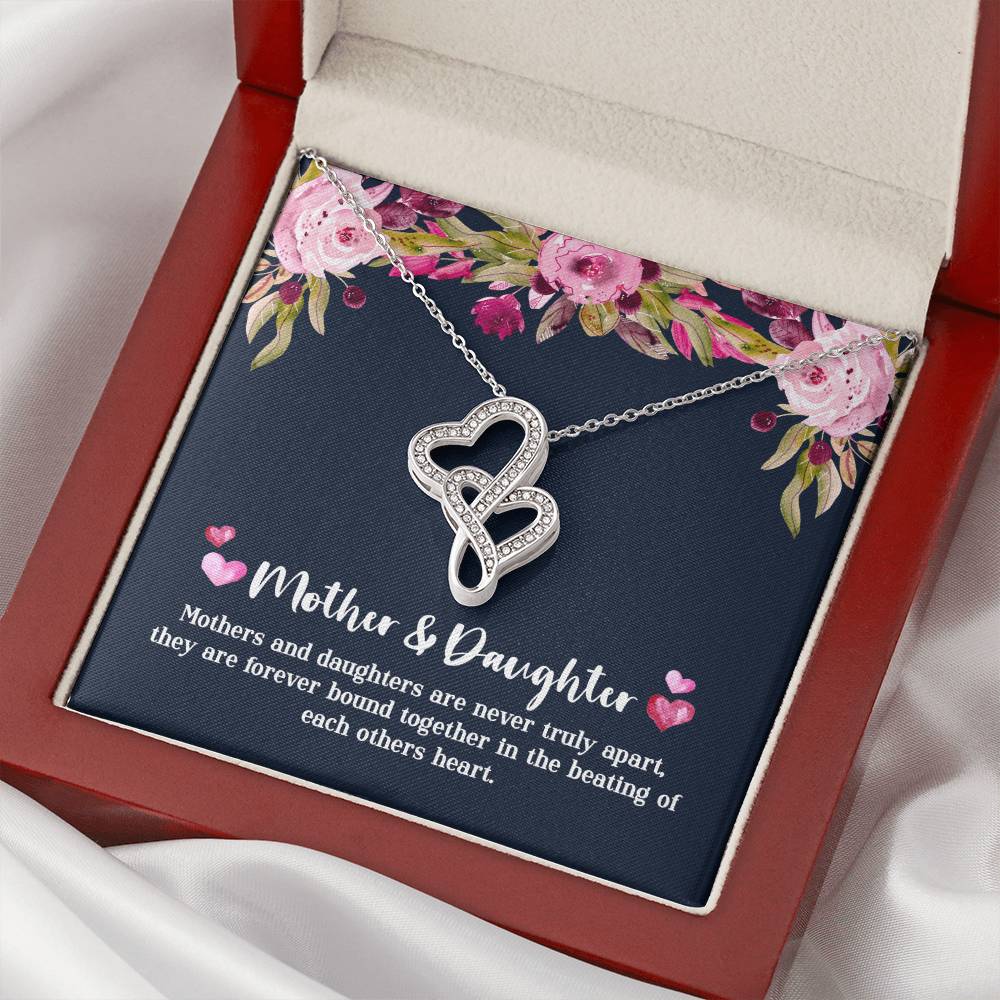 Mother & Daughter - Never Truly Apart Double Hearts Necklace