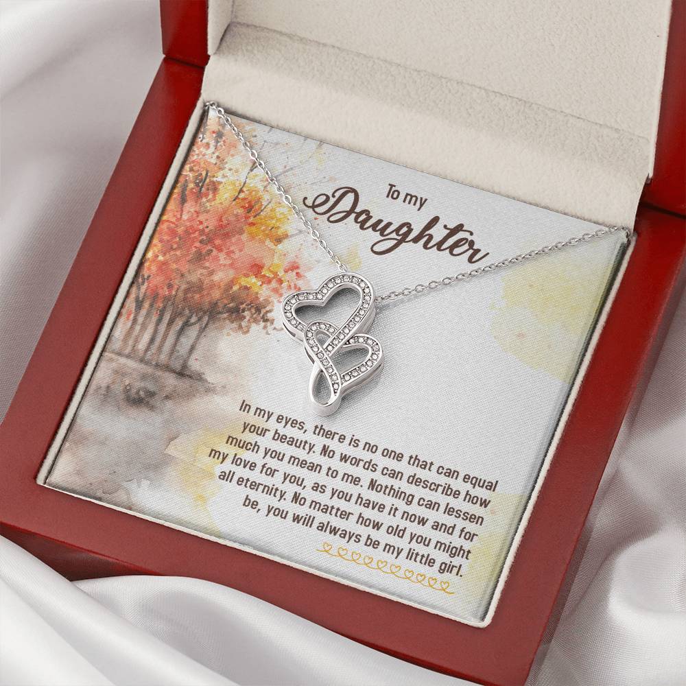 To My Daughter Necklace - Mom To Daughter Double Heart Necklace Gift - Mom And Daughter Always Remember Gift From Mom 3 Double Hearts Necklace