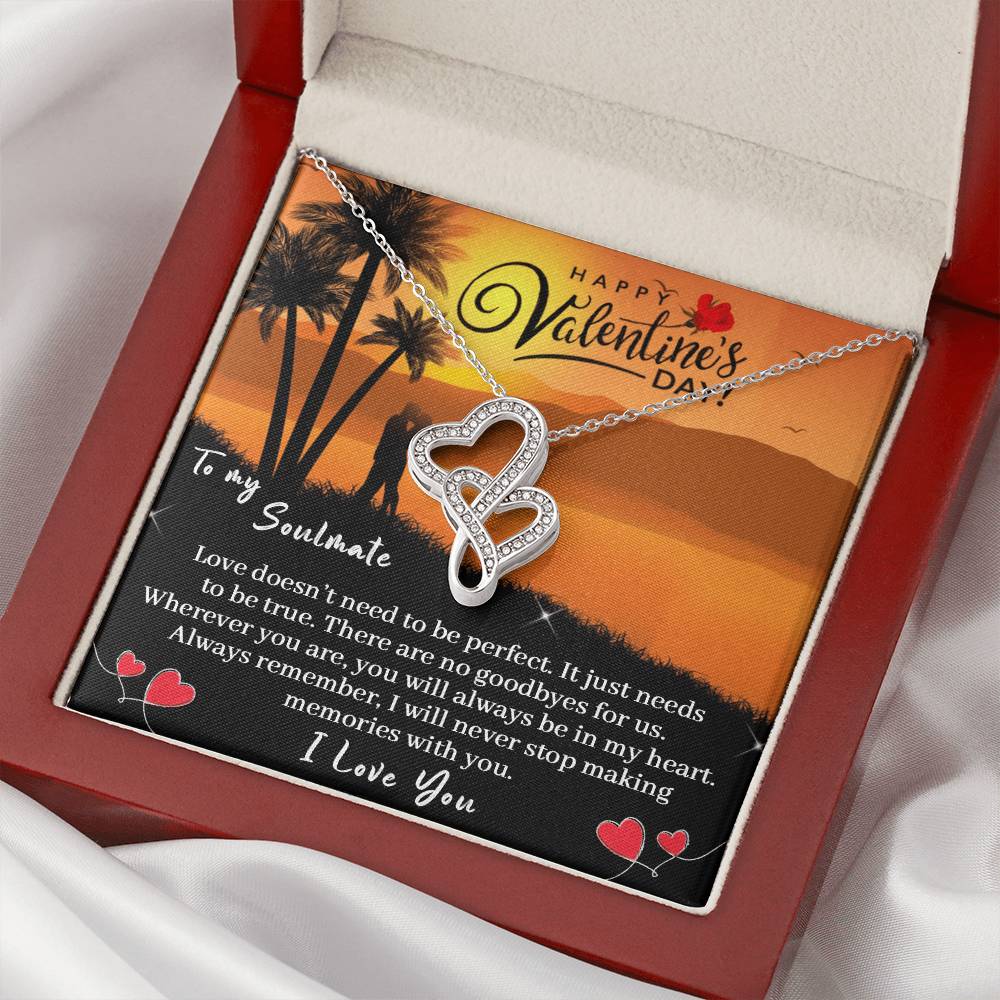 To My Soulmate - 1 Double Hearts Necklace