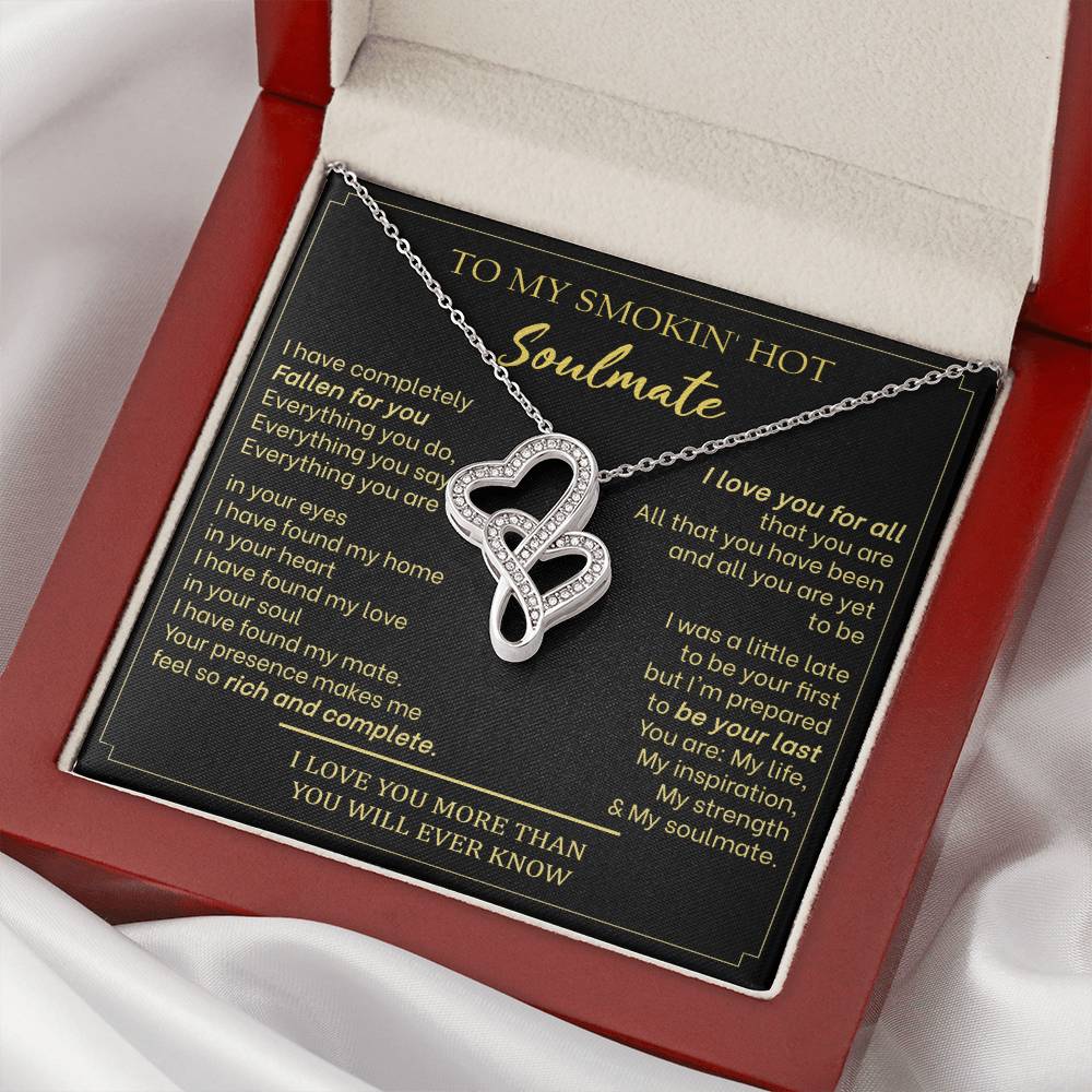 Gift For Your Soulmate - Your Presence Makes Me Complete - To My Soulmate Necklace For Soulmate Meaningful Soulmate Ne Double Hearts Necklace