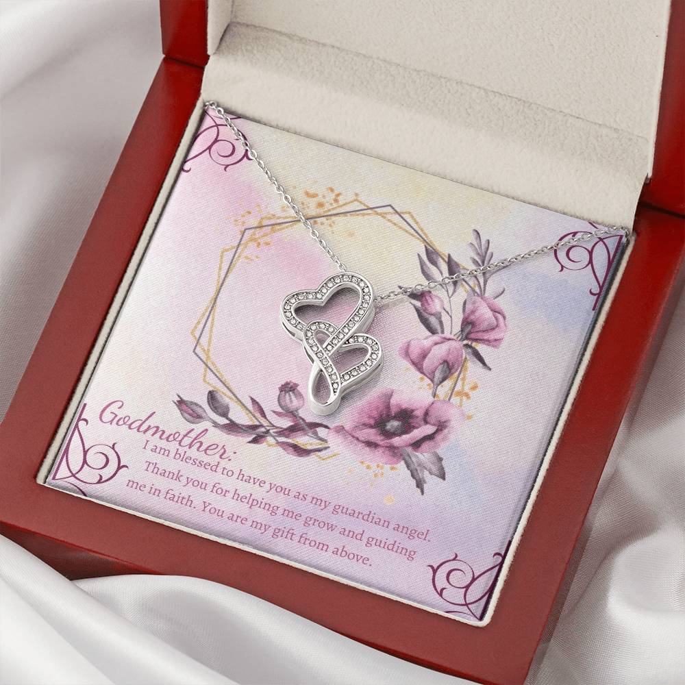 Godmother Necklace Gift For God Mother Godmother Gift Godmother Godmother Proposal Fairy Godmother Be My Godmother Double Hearts Necklace