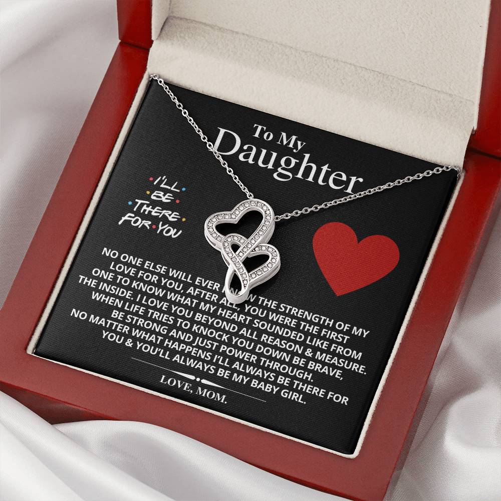 To My Daughter Necklace - Mom To Daughter Double Heart Necklace Gift - Mom And Daughter Always Remember Gift From Mom 4 Double Hearts Necklace