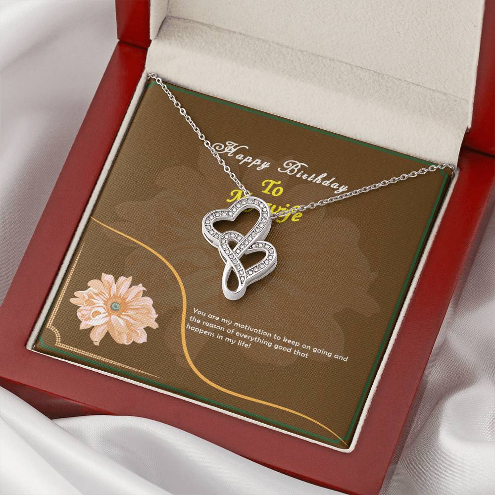 Special Massage Pod Card Design For Wife Double Hearts Necklace