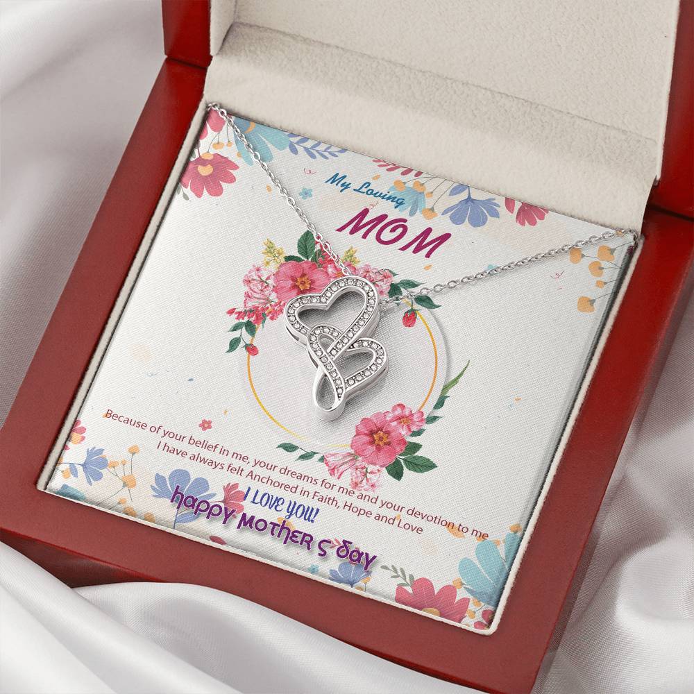 To My Mom Double Hearts Necklace