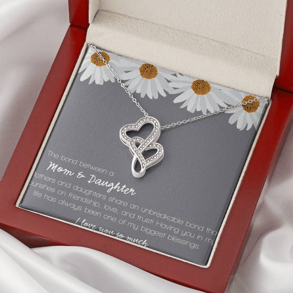 The Bond Between Mother & Daughter Double Hearts Necklace