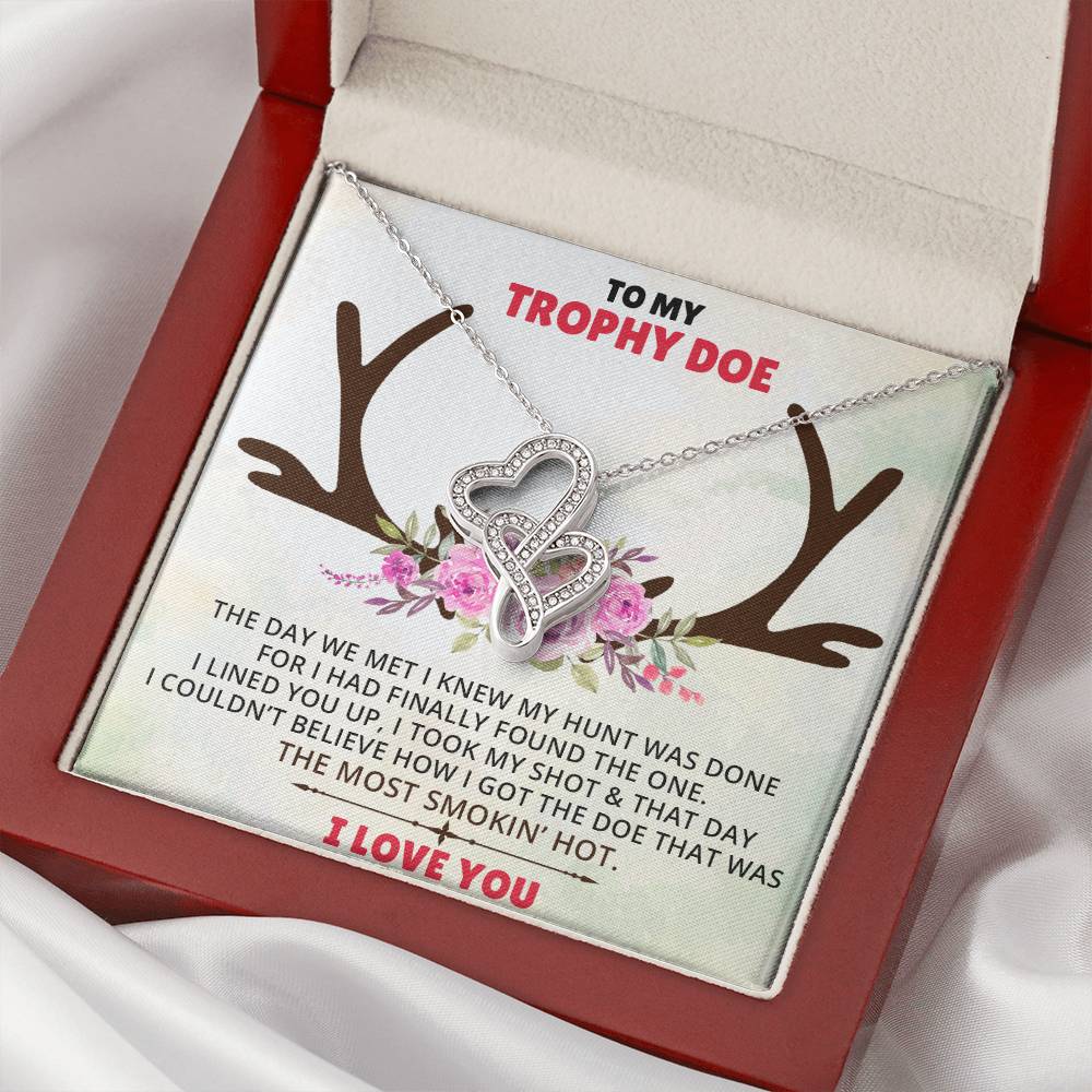 Stepped Into Range Wedding Day Gift Her Hunting Gift For Her Gift For Girlfriend Gift For Fiancé Valentines Day G Double Hearts Necklace