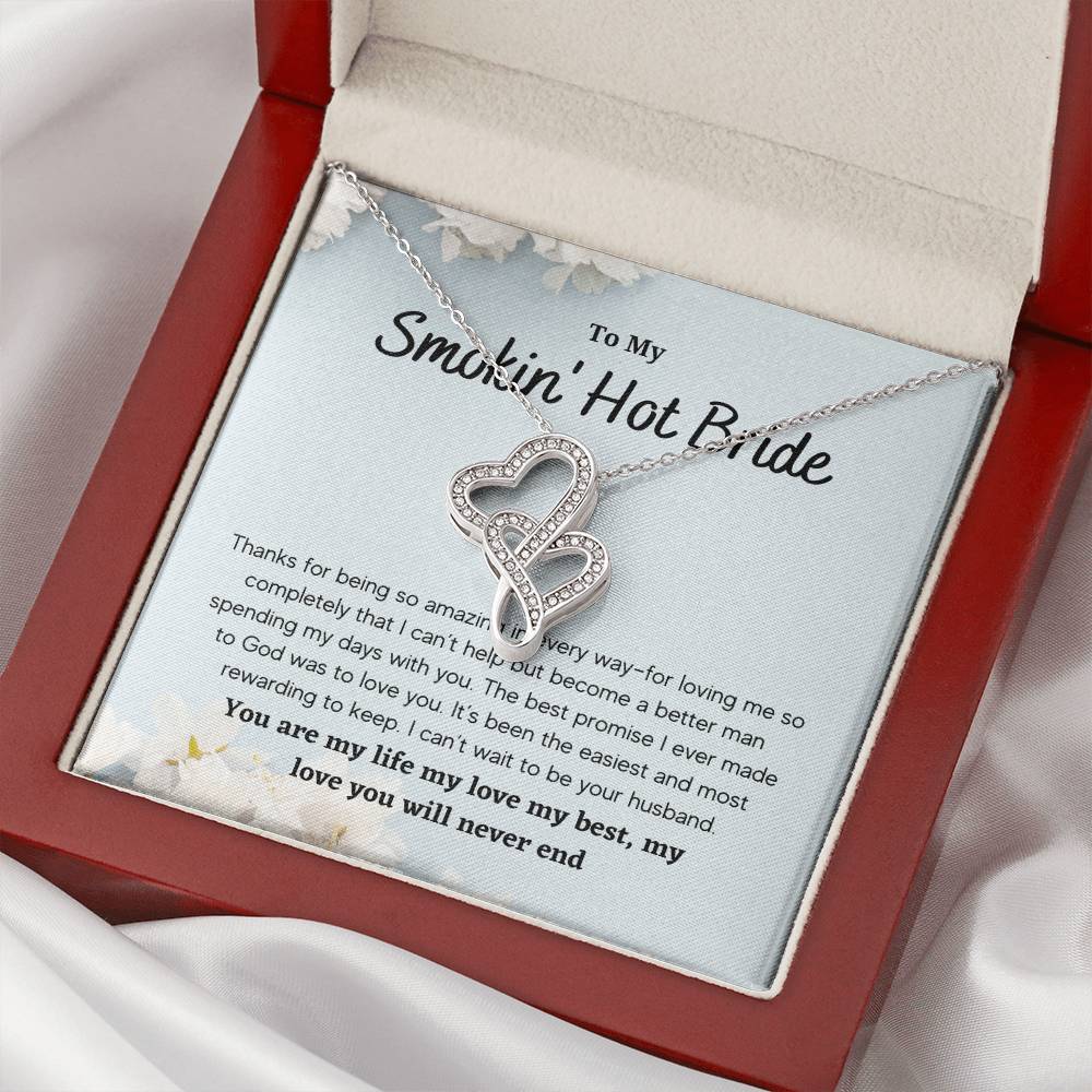 Hot Bride From Groom - Double Heart Double Hearts Necklace