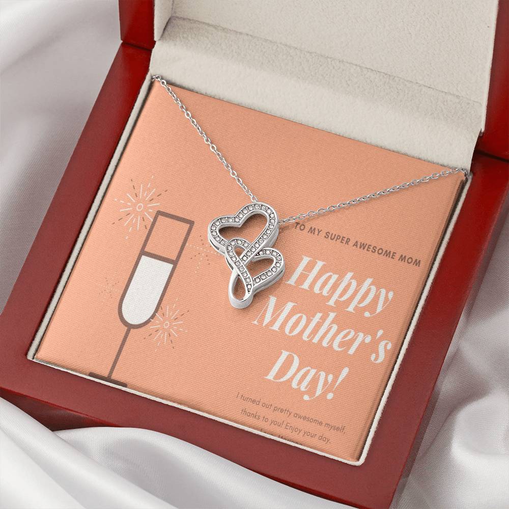 To My Mom 4 Double Hearts Necklace