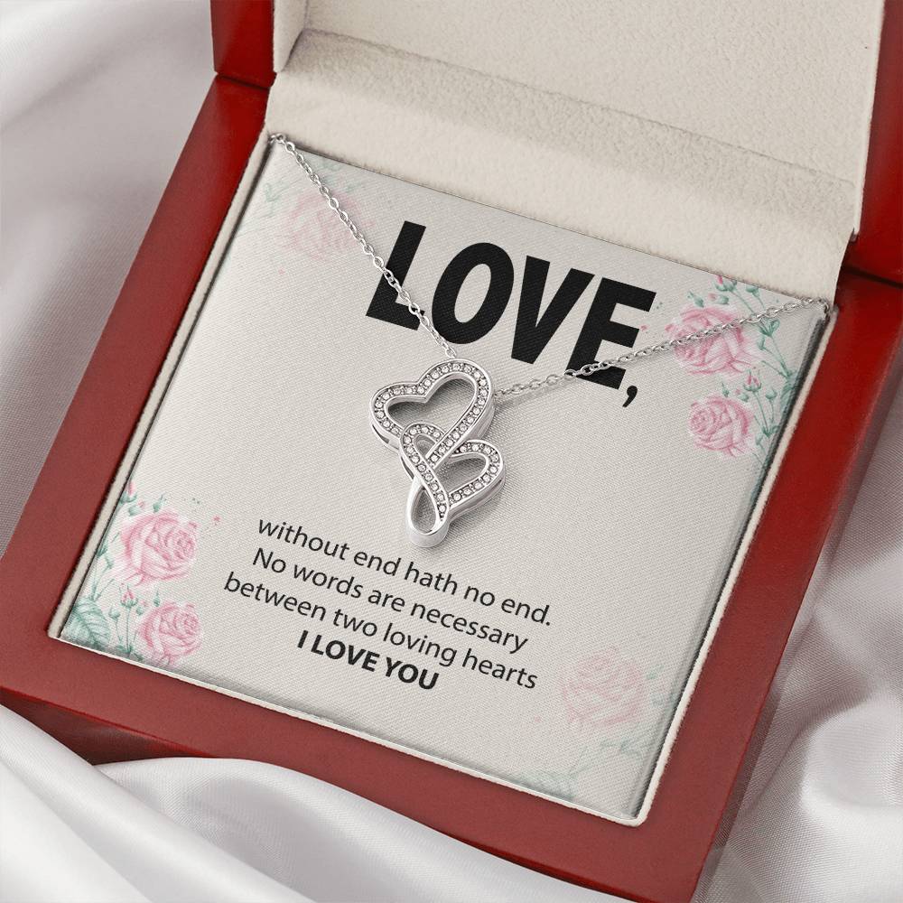 Valentine Necklace For Women Girlfriend Wife Double Hearts Necklace