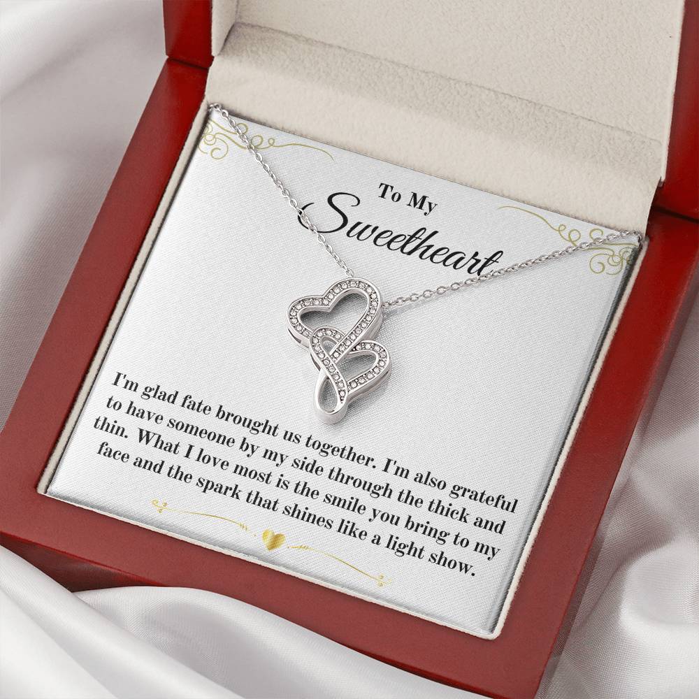 Your Girlfriend Will Love This . Double Hearts Necklace