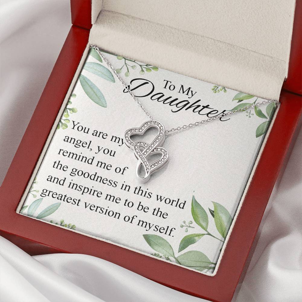 To Daughter From Dad 2 Double Heart Necklace Gift - Mother And Daughter Necklace - Mom Gift - Mother Jewelry - Daught 1 Double Hearts Necklace