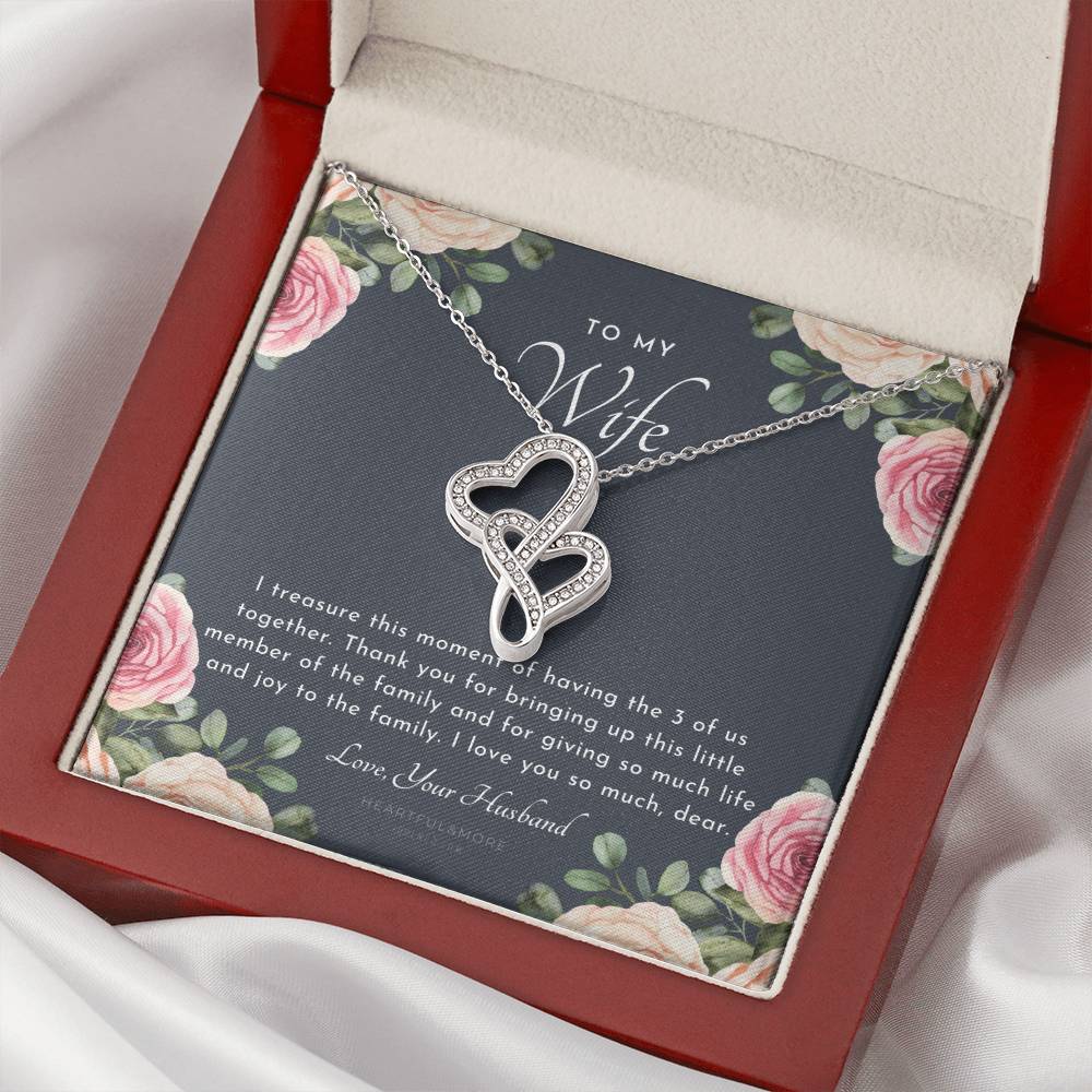 Postpartum Gift For Wife Gift For Wife Post Pregnancy Becoming A Mother Gift Gift For Wife Birth Wife After Pregnancy 4 Double Hearts Necklace