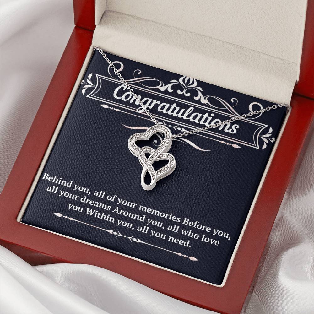 New Job Gifts Double Hearts Necklace