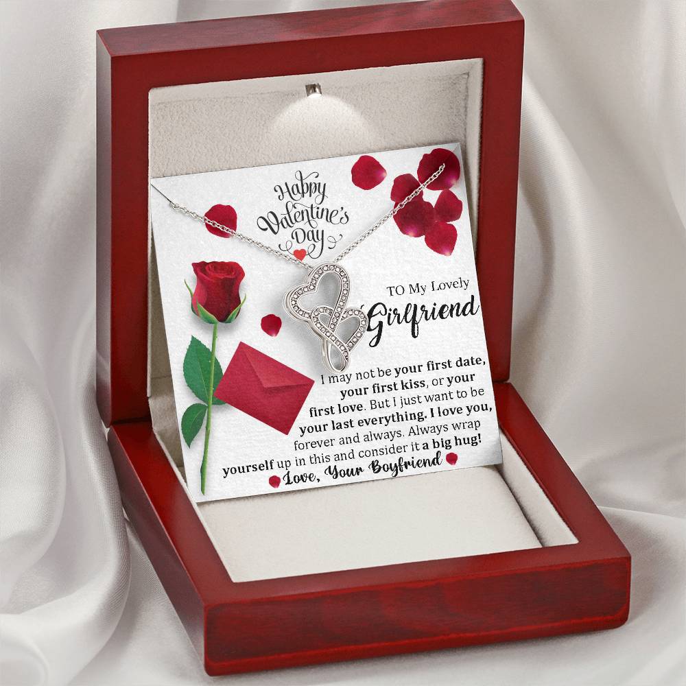 Girlfriend Gorgeous Love You Double Hearts Necklace