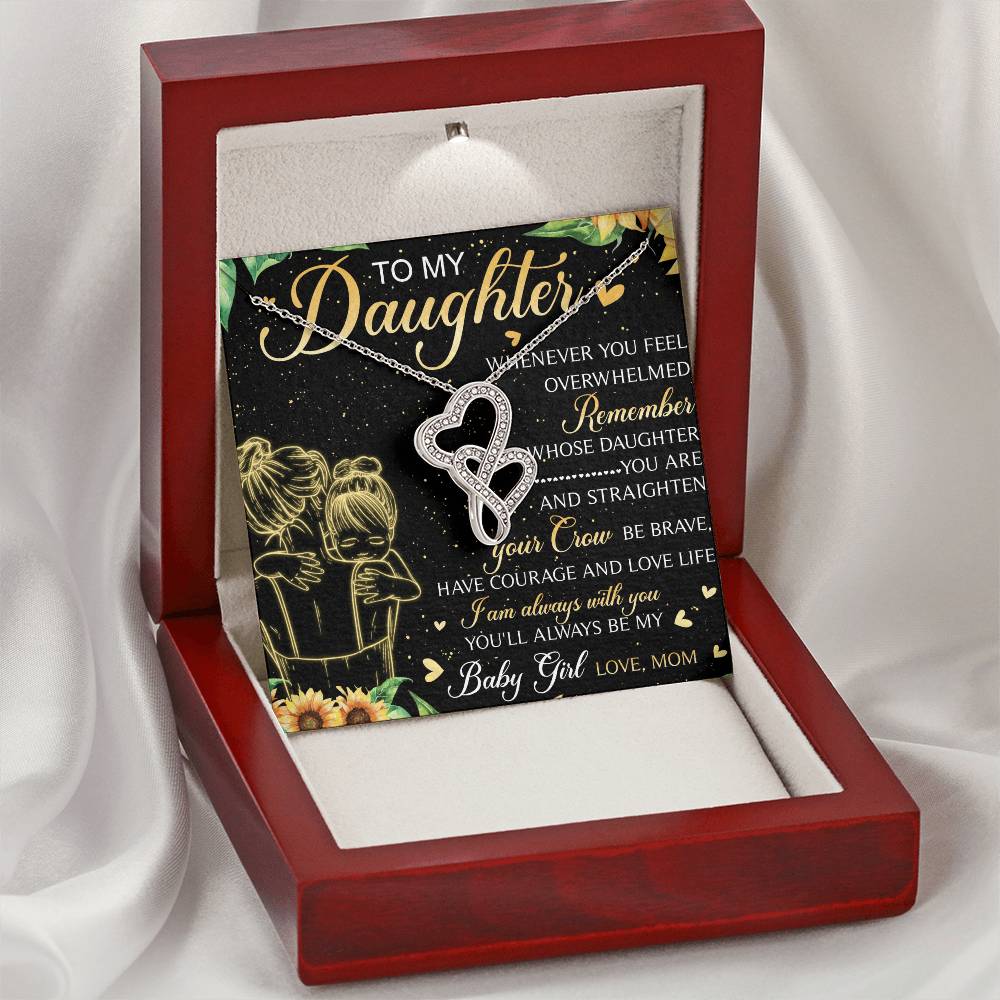 To Daughter From Dad 2 Double Heart Necklace Gift - Mother And Daughter Necklace - Mom Gift - Mother Jewelry - Daught 4 Double Hearts Necklace