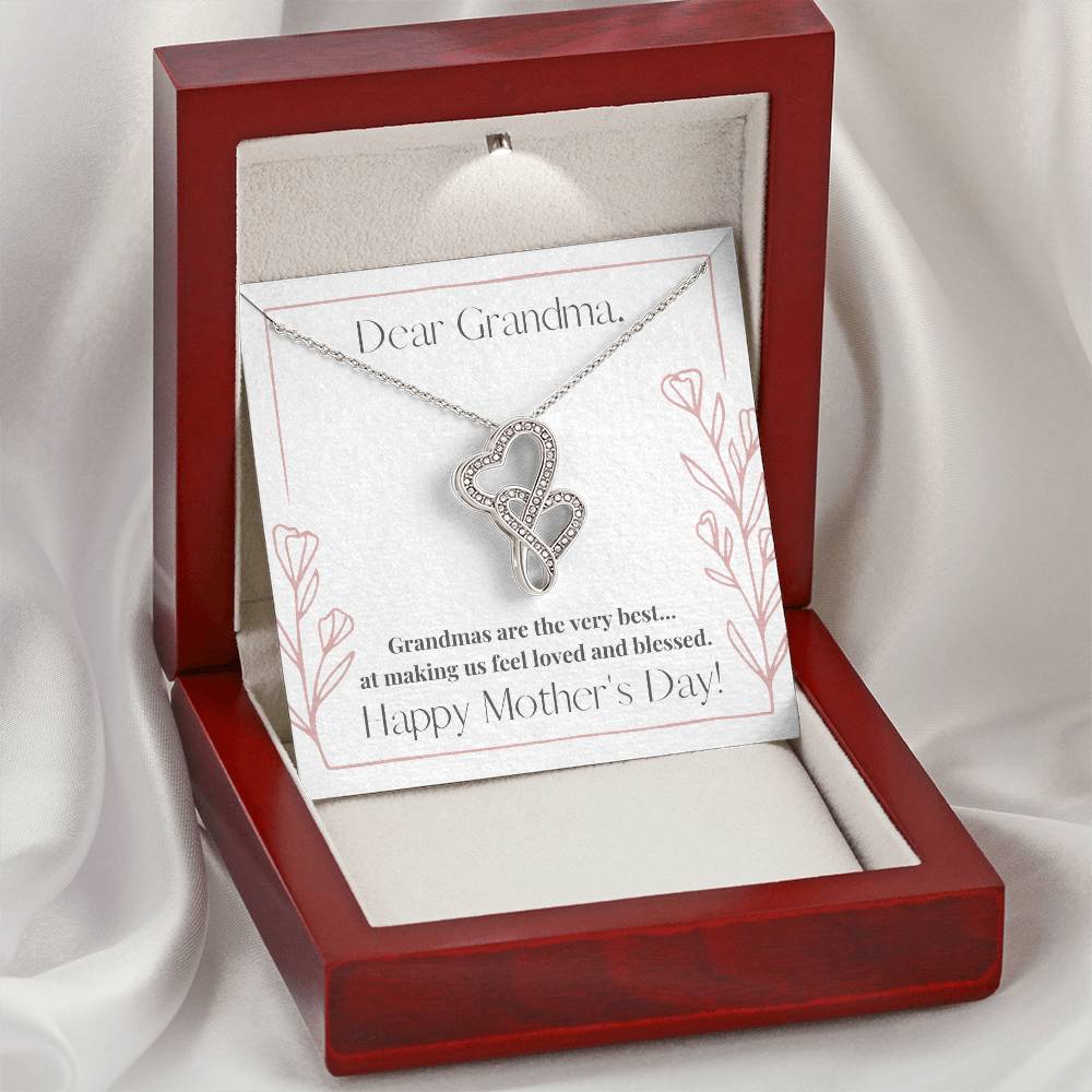 Dear Grandma Double Hearts Necklace