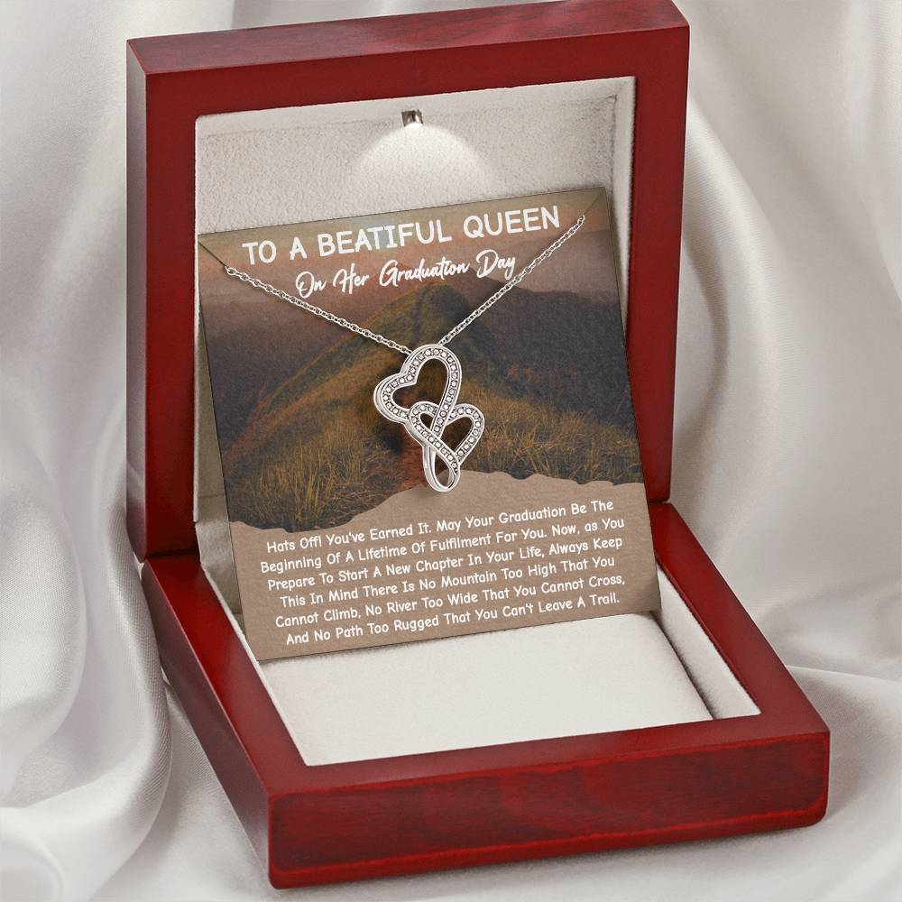 Unique Graduation Gift - Double Hearts Necklace