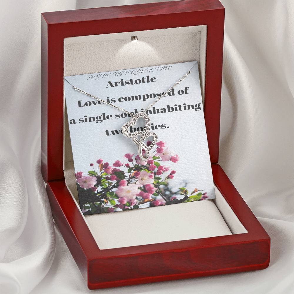 Ike Mens Production;Love Quote Jewelry 1 Double Hearts Necklace