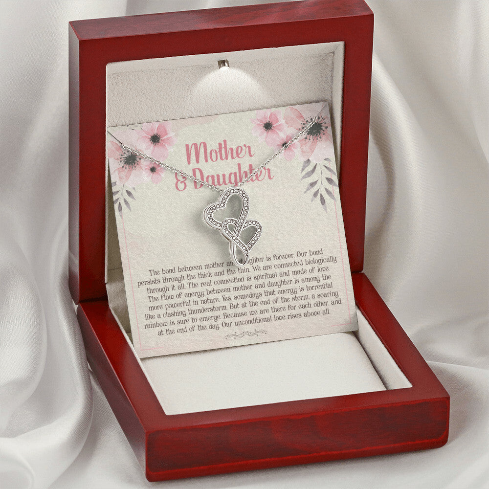 To My Daughter - 7 Double Hearts Necklace