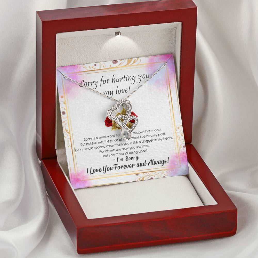Sorry For Hurting You My Love Double Hearts Necklace