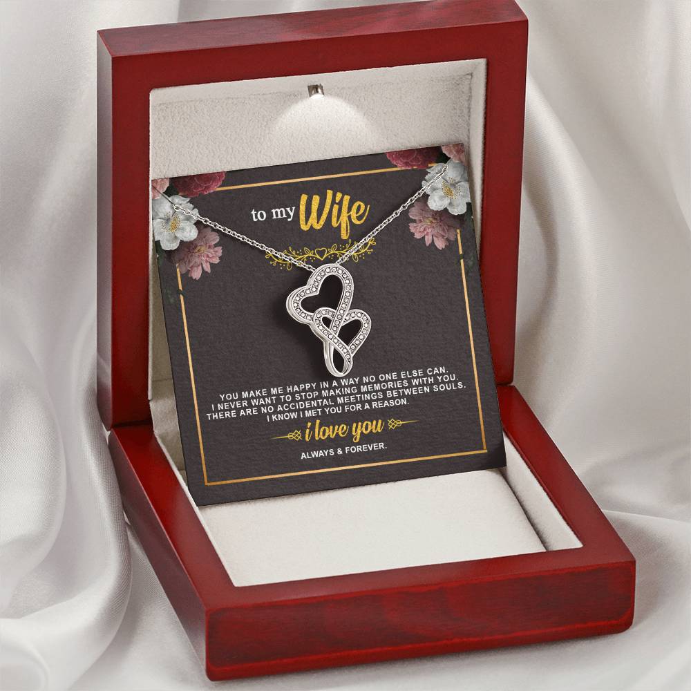 To My Wife Necklace Anniversary Gift For Wife Birthday Gift For Wife Necklace For Wife Gift For Wife Birthday Wife Gi Double Hearts Necklace