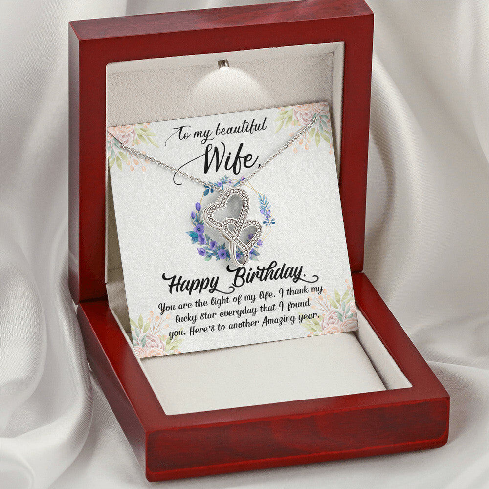 To Wife ; Gorgeous Double Hearts Necklace