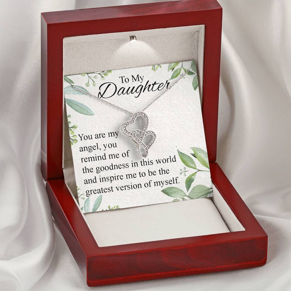To Daughter From Dad 2 Double Heart Necklace Gift - Mother And Daughter Necklace - Mom Gift - Mother Jewelry - Daught 1 Double Hearts Necklace