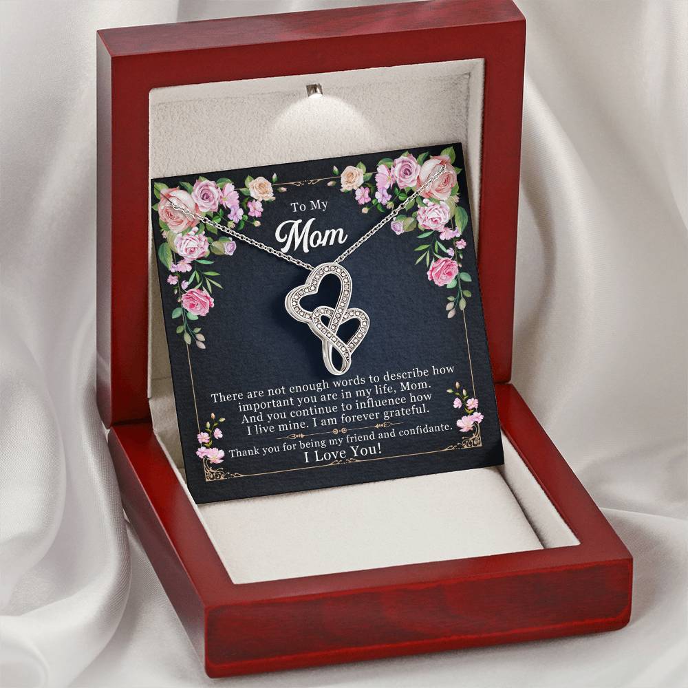 To Mom - Mother's Day - Double Hearts Necklace