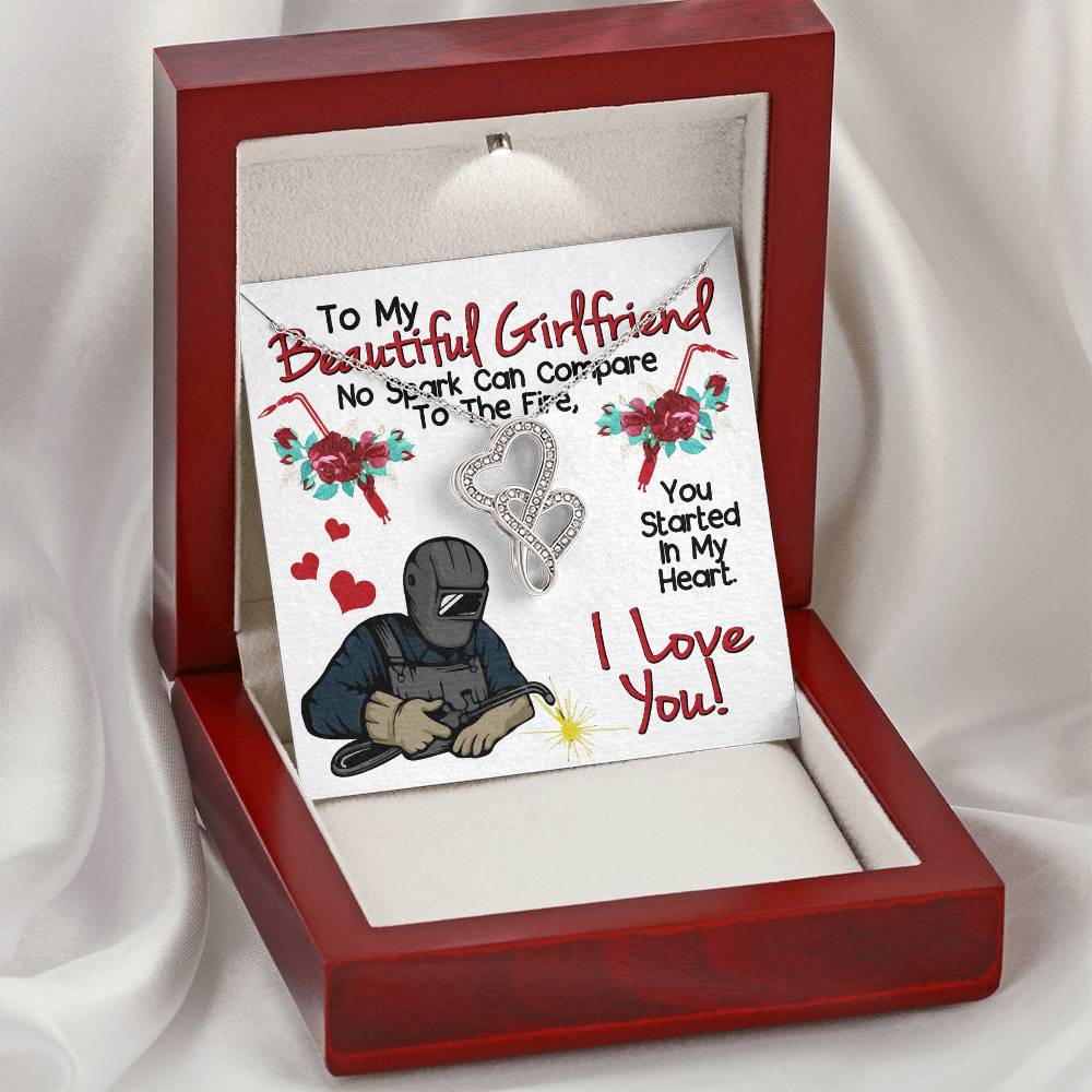 Welder's Girlfriend - Double Hearts Necklace