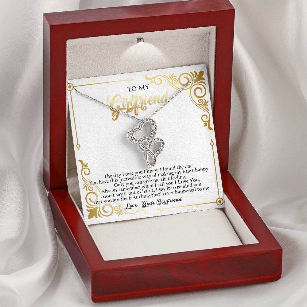 To My Girlfriend - - G01 Double Hearts Necklace