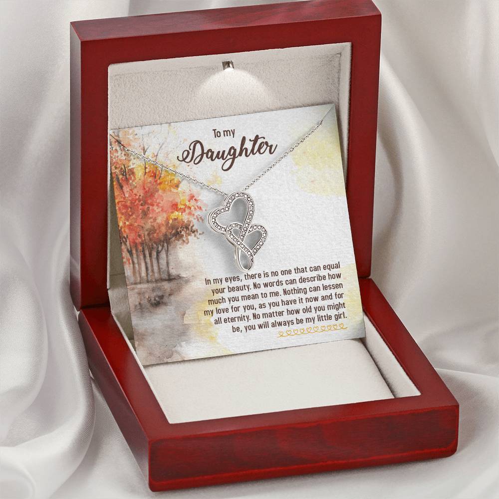 To My Daughter Necklace - Mom To Daughter Double Heart Necklace Gift - Mom And Daughter Always Remember Gift From Mom 3 Double Hearts Necklace