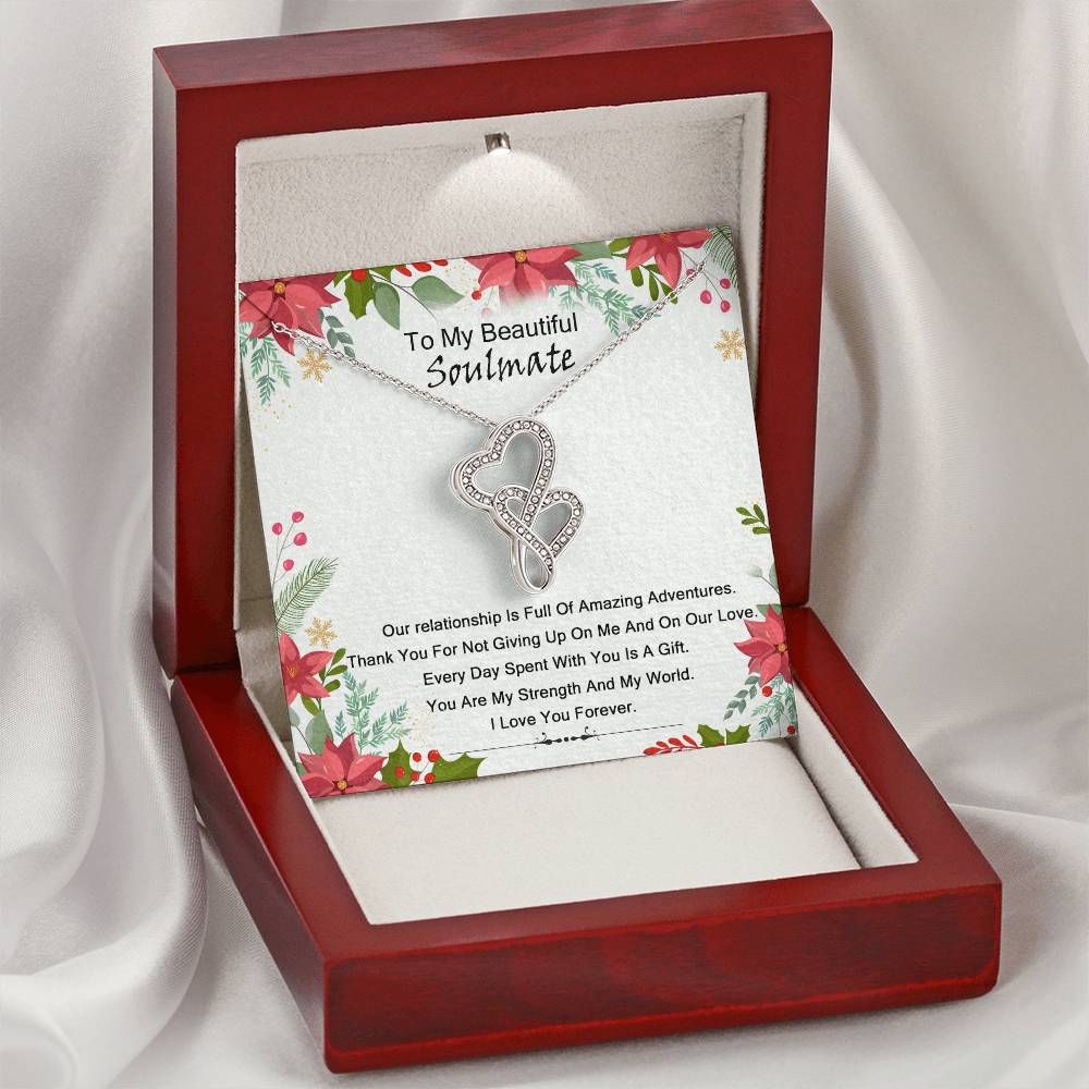 To My Soulmate - Double Hearts Necklace