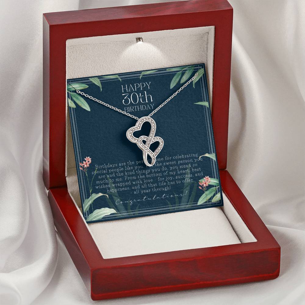 30Th Birthday Gifts For Women Necklace For Her 3 Decade Jewelry 30 Years Old 30Th Birthday Gift Necklace Jewelry 1 Double Hearts Necklace