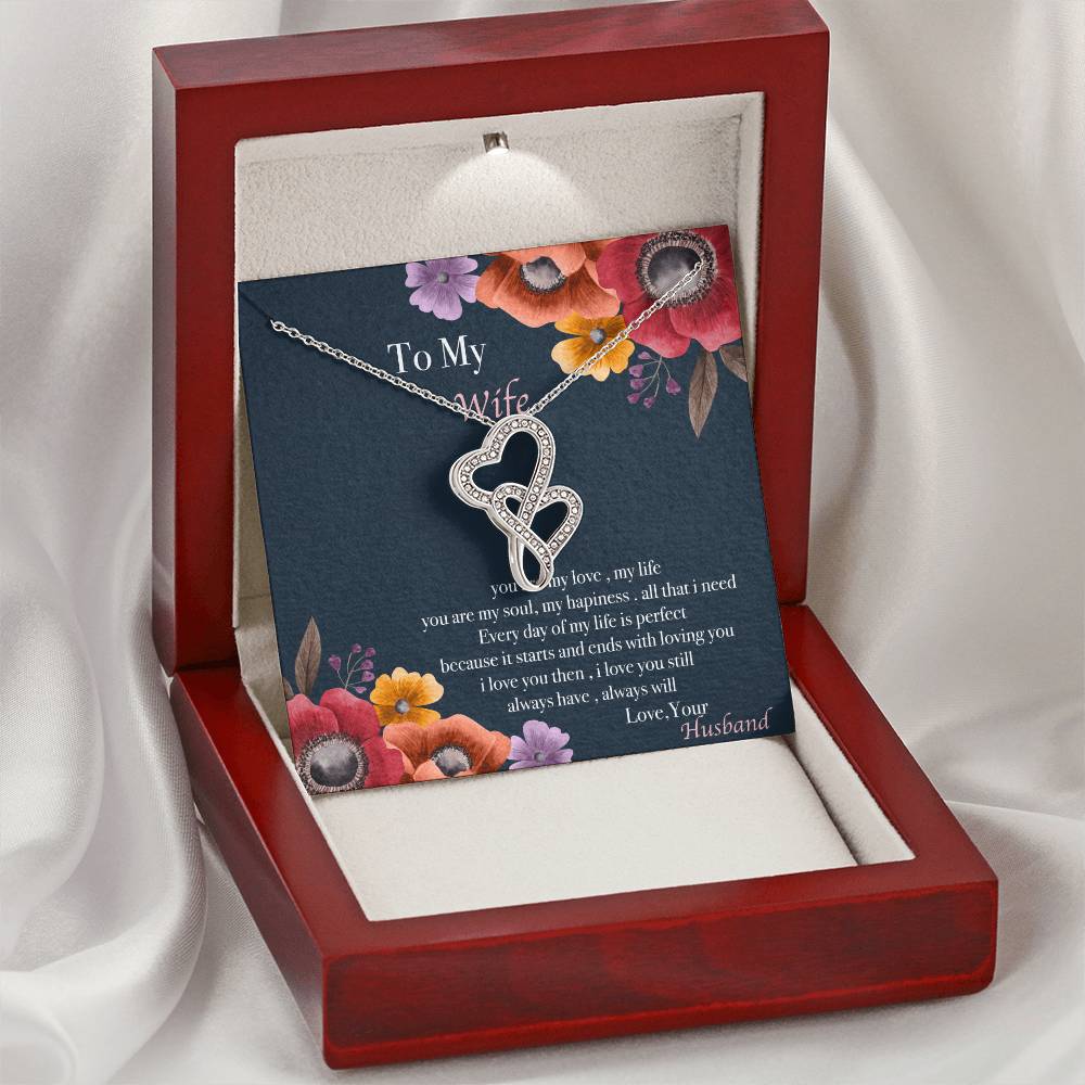 To My Wife Necklace Anniversary Gift For Wife Gift For Wife Necklace For Wife Birthday Gift For Wife Gift For Wife Bir Double Hearts Necklace