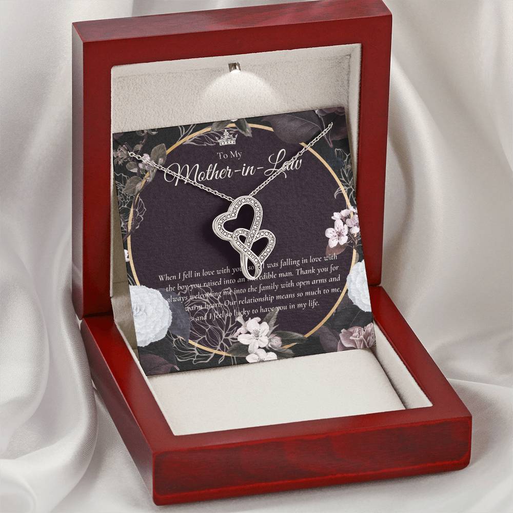 To My Mother In Law Gift Mom In Law Gift Mother’S Day Gift For Mother-In-Law Gift For Mother In Law Mother’S Day G Double Hearts Necklace