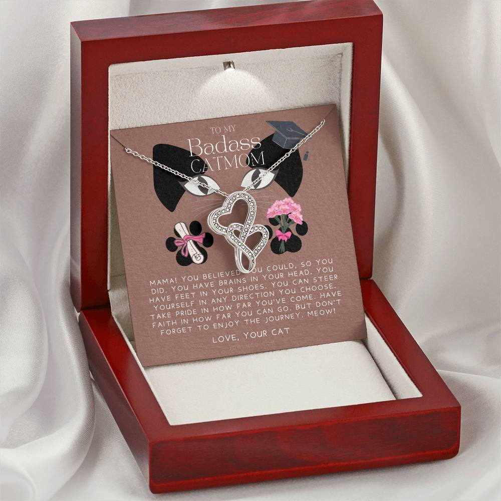 Interlocking Necklace Daughter Graduation Gift Necklace For Her College Graduation Gift For Her High School Senior Gra Double Hearts Necklace