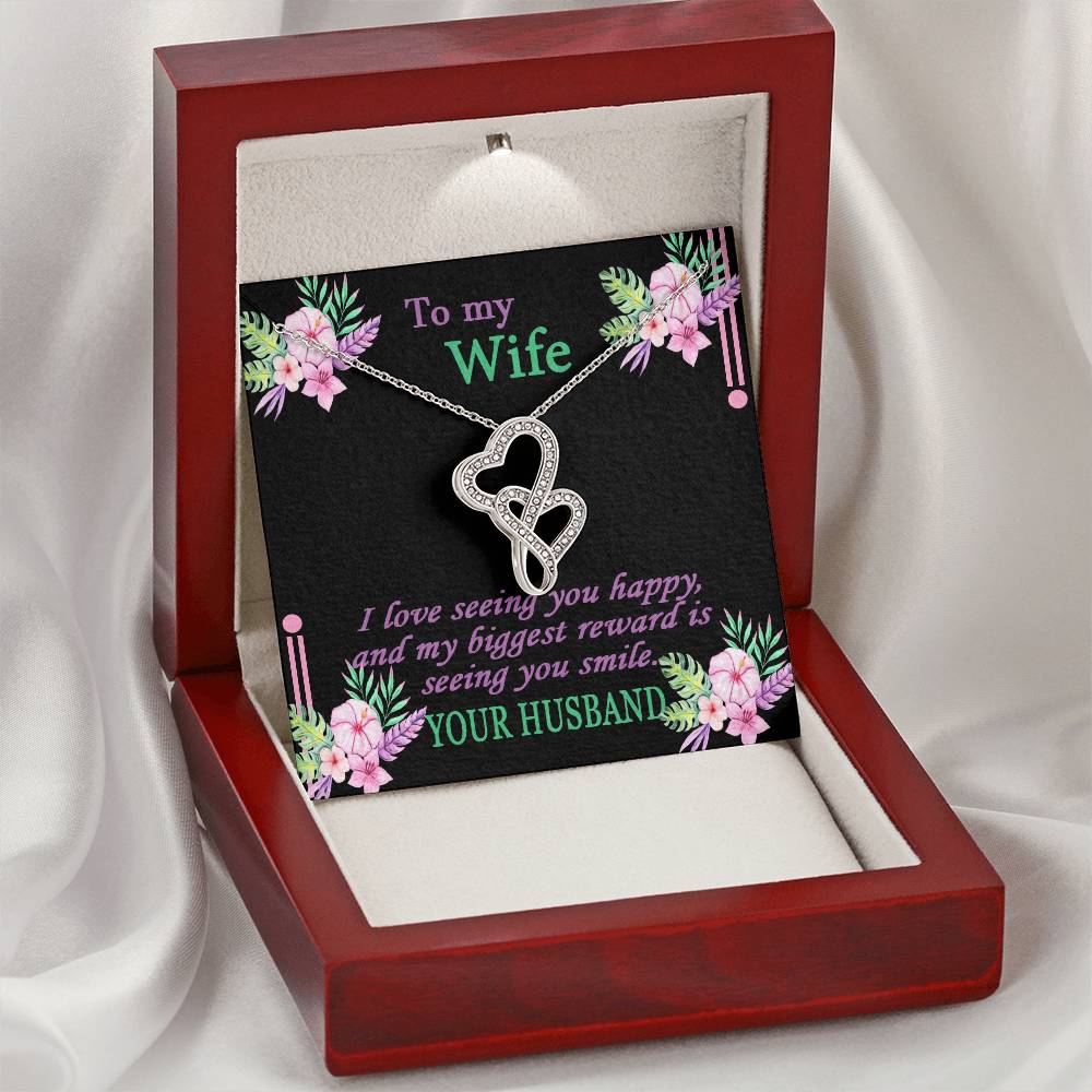 To My Wife Necklace - Anniversary Gift For Wife Birthday Gift For Wife Gift For Wife Necklace For Wife Gift For Wife B 6 Double Hearts Necklace