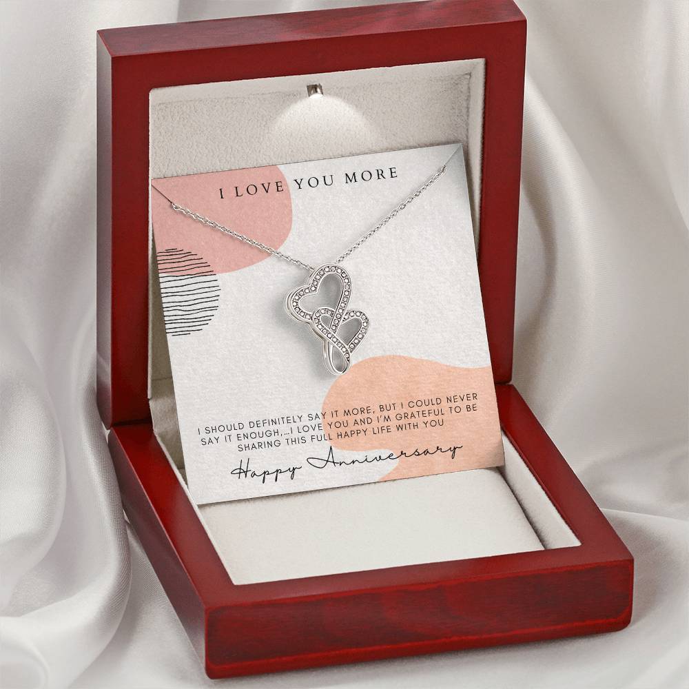 I Love You More Double Heart Double Hearts Necklace